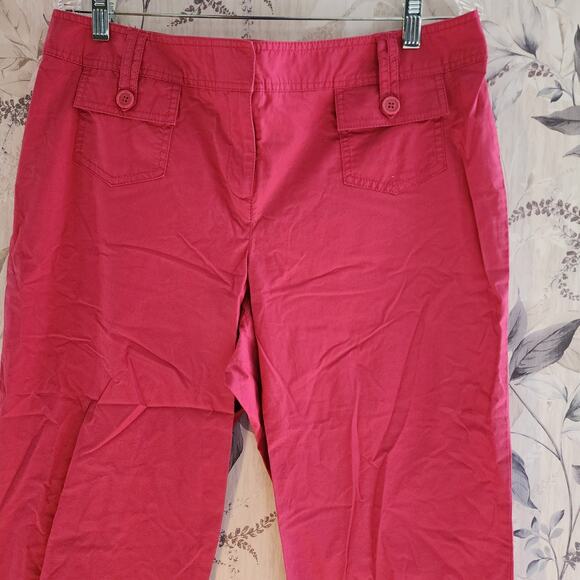 Liz & Co Women's Cropped Capri Barbie Core Pink Pants Size 12 - Picture 7 of 10